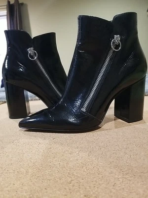 Botines Nine West para mujer Russity talla 6 charol negro puntiagudo moda Foto 1 de 4