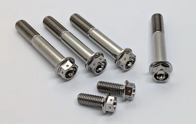 Aprilia RSV4 Titanium drilled brake caliper bolt kit full set 09-16 Ti race spec - Image 1 of 4