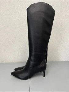 Nine West Womens Sirena Black Zipper Knee-High Boots 8 Medium New In Box - Picture 1 of 6