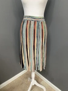 Anthropology MOTH Colorful Knit Vertical Striped Skirt XS Lined Coastal Boho - Picture 1 of 16