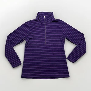 Columbia Glacial IV Womens Medium Half Zip Pullover Fleece Striped Purple Jacket - Picture 1 of 16