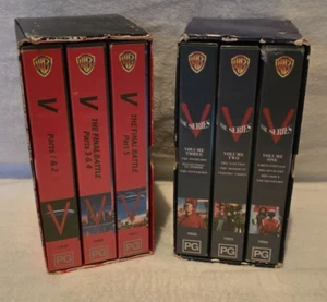 Vintage - VHS movie 'V' parts 1-5 and V: The Series Vol 1-3 - Sci Fi Boxed Sets - Picture 1 of 6