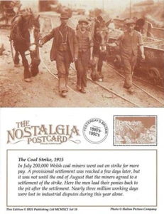 Postcard Welsh Miners & Ponies Coal Pit Strike 1915 Colliery - Nostalgia - Picture 1 of 3