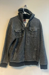 Tony Hawk Full Zip Up Hoodie Grey and Black Cotton Lined Mens Size XL - Picture 1 of 5