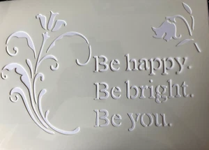 A4 29cm Be Happy Quote DIY Craft Layering Stencils Wall Painting Wall Art - Picture 1 of 1
