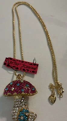 Lindo collar colgante de cristal con estrás de setas rosa Betsey Johnson para mujer nuevo con etiquetas Foto 1 de 4