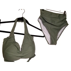 Tempt Me - Women’s Olive Green 2 Piece Bikini Swim Suit Swimwear Bathing SZ Sm - Picture 1 of 11