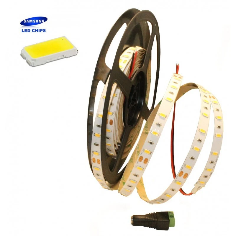 Striscia a Led Chip Samsung SMD5630 IP20 24V DC Bianco Naturale 4000K 5MT - Immagine 1 di 1