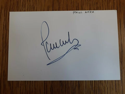 Paul Anka 'My Way' 'Diana' Personally Signed Card Cover
