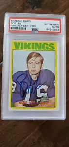 1972 TOPPS SIGNED ROOKIE CARD BOB LEE VIKINGS FALCONS RAMS PACIFIC PSA DNA # 71 - Picture 1 of 1