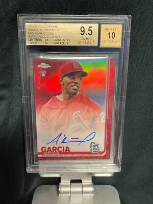 2019 Topps Chrome ADOLIS GARCIA RC auto 1/5 RED Refractor BGS 9.5/10 AUTOGRAPH - Image 1 of 3