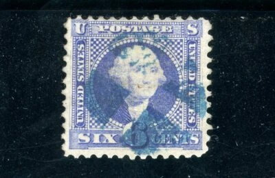 USAstamps Used FVF US 1869 Pictorial Issue Blue Cancel Scott 115 With Grill  - Image 1 of 2