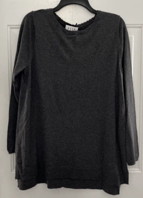 Suéter ELLE Gris Lados Divididos Espalda Lazo - Para Mujer Talla L NUEVO $50 Foto 1 de 4