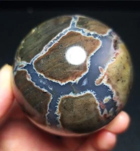 TOP 210G Natural Colorful Football Agate Sphere Ball Crystal Stone Healing QQ81 - Picture 1 of 17