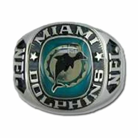 Miami Dolphins Large Classic Silvertone NFL Ring Cover