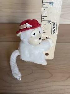 Vintage Affe Affe Gorilla Plüsch Ansteck Bleistift Umarmung Topper Greifer mit Hut - Bild 1 von 11
