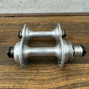 Vintage Campagnolo Hub Set 36 Hole 120 mm English QR Quick Release F R Race - Picture 1 of 15