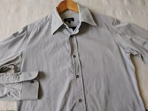 APC 1 A.P.C. Camicia piatta Rue de fleurus Paris France bottoni grigio - Foto 1 di 7