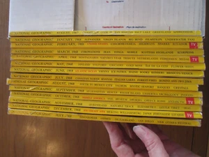 NATIONAL GEOGRAPHIC MAGAZINE LOT 14 ISSUES 1968 Complete Year 1967 Vintage Ads - Picture 1 of 5