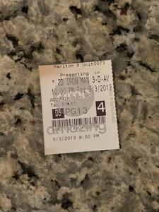 IRON MAN 3 MOVIE TICKET STUB 5/3/2013 AMC - Picture 1 of 2