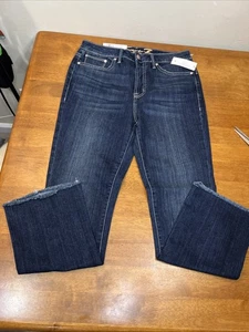 Seven7 blaue Damenjeans Größe 4 hoher Bund ausgefranster Saum neu mit Etikett - Bild 1 von 12