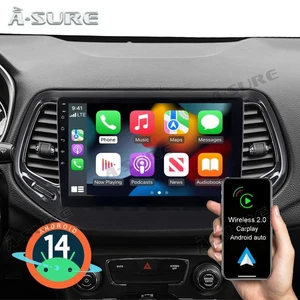 Radio estéreo para automóvil 2+64G Android 14 Carplay GPS para Jeep Patriot Compass 2009-2016 - Imagen 1 de 14