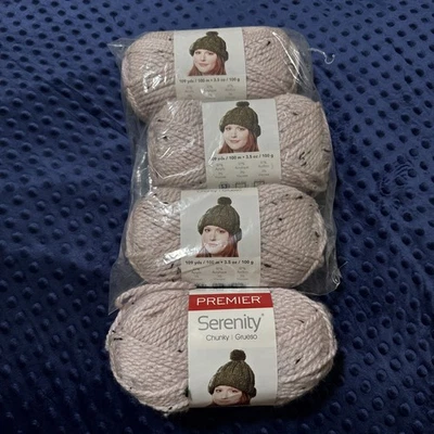 Fio de tweed Premier Serenity robusto rosa - Pacote com 4 - Imagem 1 de 4