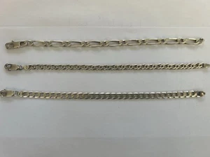 3 x 925 Sterling Silver 8” x 6mm Bracelets - Picture 1 of 9
