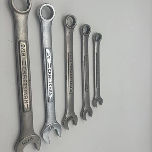 Craftsman Combination 5 Wrench Set Lot VA USA 44696,44694,44693,44691, VTG - Picture 1 of 6