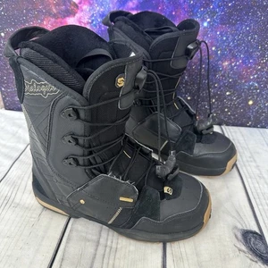 Botas de snowboard Salomon Dialogue negras 2009 para hombre talla 9,5 EE. UU. Customfit perfectas - Imagen 1 de 8