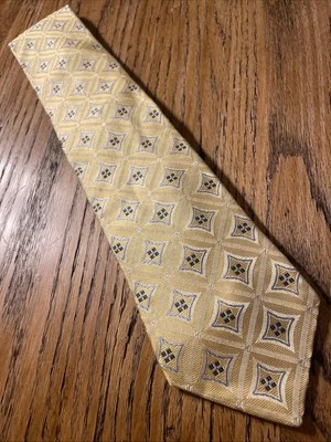 Corbata de seda geométrica Hart Schaffer Marx HSM usada en excelente estado para hombre a medida EE. UU. Foto 1 de 4