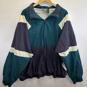 Vintage High Intensity Full Zip Windbreaker Jacket Teal Blue Men’s 3XLT - Picture 1 of 4