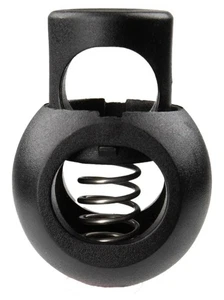 Paracord Slide Lock Black Round Spring Cord End. Large - Picture 1 of 4