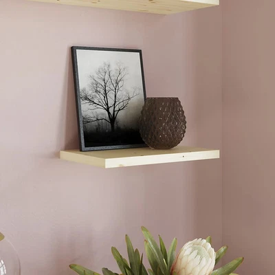 Modular Rectangular Floating Shelf (30cm x 19cm) Pine Effect GoodHome Rigga - Image 1 of 4