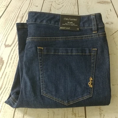 Daisy Fuentes Mid Rise Boot Cut Jeans Blue Size 12 - Image 1 of 4