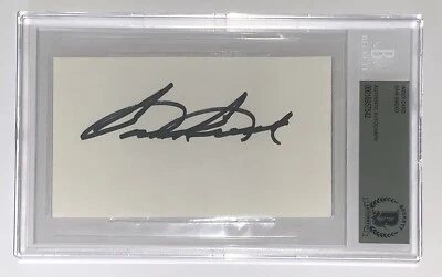 Sam Snead signed Index Card Masters golf ryder cup pga beckett coa slab - Image 1 of 4