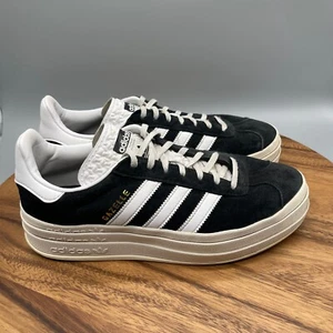 Adidas Gazelle Bold Platform Shoes Womens Size 9.5 Black White HQ6912 Sneakers - Picture 1 of 8