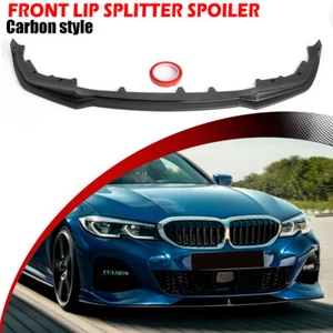 FITS 19-2021 BMW G20 330i M340i CARBON BLACK MP STYLE FRONT BUMPER LIP SPLITTER - Picture 1 of 14