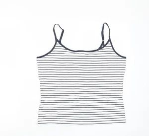 Marks & Spencer Womens White Cotton Blend Camisole Tank Size 16 Scoop Neck - Picture 1 of 10