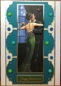 CARTOLINA ANNIVERSARIO A4 grande personalizzata fatta a mano lusso danza al chiaro di luna - Foto 1 di 1