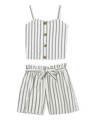 Nuevo Conjunto Corto Crepe Buceo Niñas Grandes Ediciones Raras, Blanco, 16 Foto 1 de 2