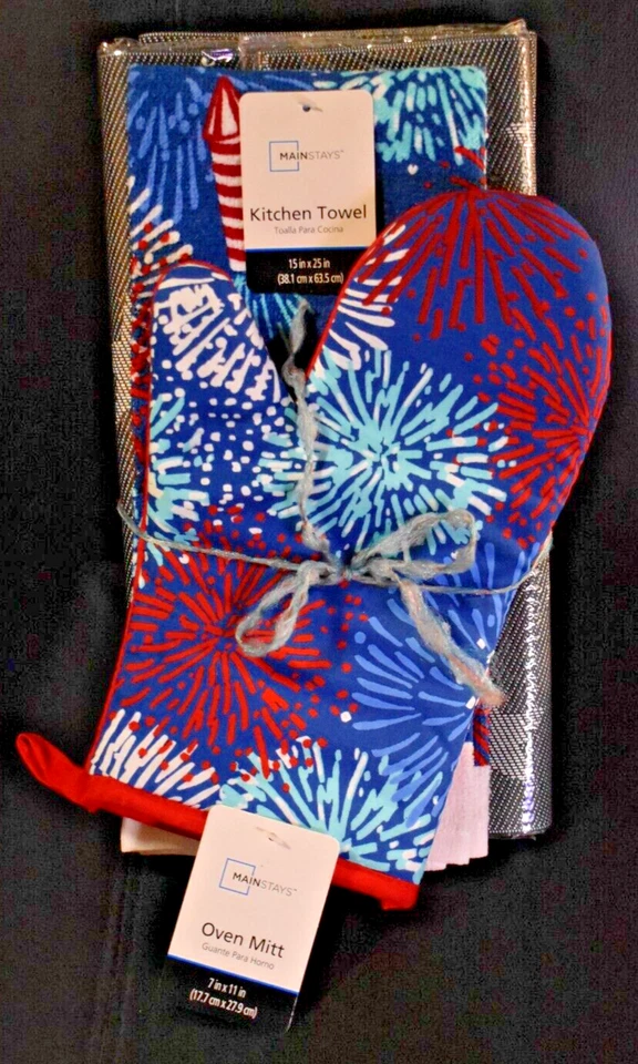 Mainstays 4 de Julio Kit Horno Guante Toalla Manteles Completamente Nuevos Foto 1 de 2