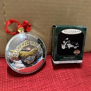 Vintage Harley Davidson Christmas Ornament 1999 Gas Cap Style + Hallmark Mini - Picture 1 of 5