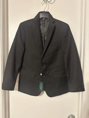 Chaqueta de traje lisa Lauren Ralph Lauren, negra, talla 10H, nueva con etiquetas Foto 1 de 4