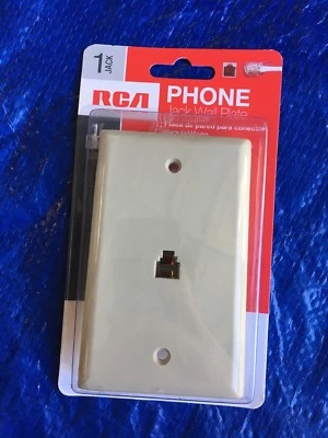 KIT DE PLACA DE MONTAJE DE TELÉFONO DE PARED RCA TP247R BRONCEADO NUEVO SELLADO ENCHUFE CONECTOR ÚNICO Foto 1 de 2