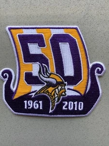 NFL Minnesota Vikings 50th Anniversary 1961-2010 Embroidered Patch 3.25"x4" - Picture 1 of 2