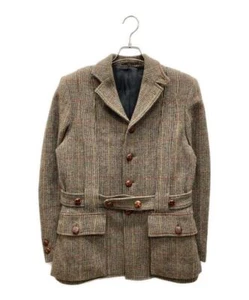 Harris Tweed x GENERAL RESEARCH Men's Tweed Tailored Jacket Beige Collab - Picture 1 of 8