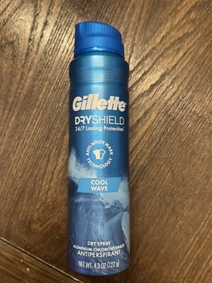 Antitranspirante en aerosol seco Gillette Dry Shield - Cool Wave - 4,3 OZ - caducidad 11/2025 Foto 1 de 2