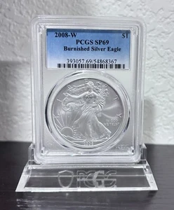 2008-W Silver Eagle Burnished - PCGS SP69 2008 W American Silver Eagle ASE - Picture 1 of 4