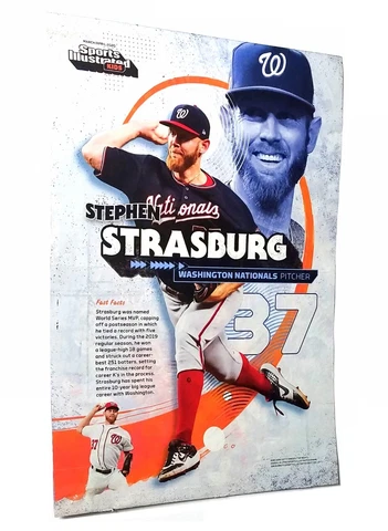 STEPHEN STRASBURG rare poster WASHINGTON NATIONALS baseball 2020 photo SI Kids Cover